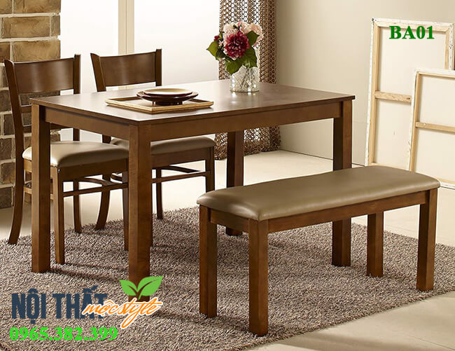 Bàn ghế ăn BA01 màu nâu sang trọng Bàn ghế ăn BA01 màu nâu sang trọng