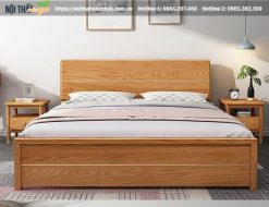 Giường ngủ gỗ sồi đỏ đẹp