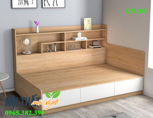 giường ngủ thông minh GN189 - kệ trang trí tối ưu