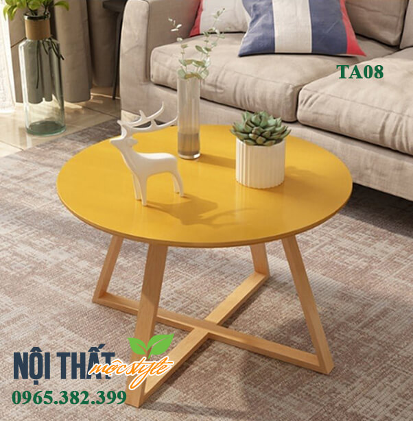 Bàn trà màu vàng nổi bật Bàn trà màu vàng nổi bật