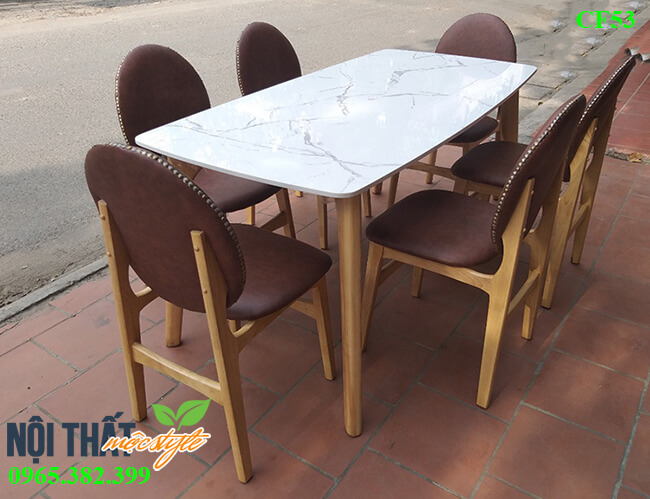 Bộ bàn ăn mặt dá hiện đại Bộ bàn ăn mặt dá hiện đại