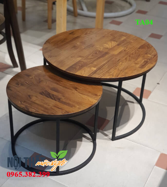 Cặp bàn trà TA04 phiên bản bàn trà mặt gỗ Cặp bàn trà TA04 phiên bản bàn trà mặt gỗ