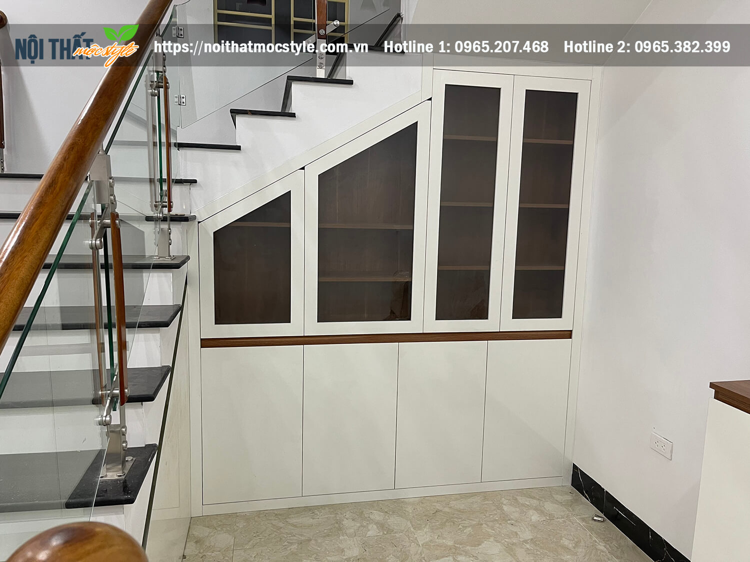 Tủ gầm cầu thang tạo không gian chứa đồ hiện đại tối ưu