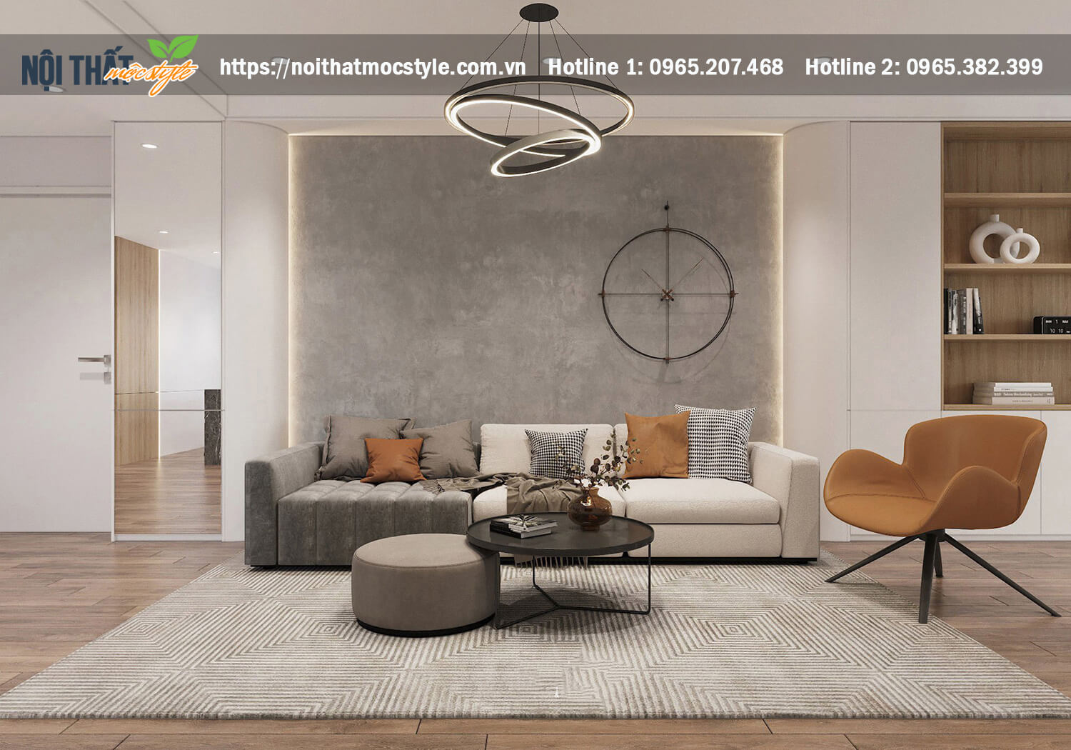 Tiểu điểm không gian phòng khách ghế sofa hiện đại