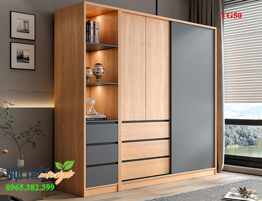 Tủ quần áo TG50 hiện đại Tủ quần áo TG50 - Phong cách hiện đại, thông minh và đầy đủ công năng.