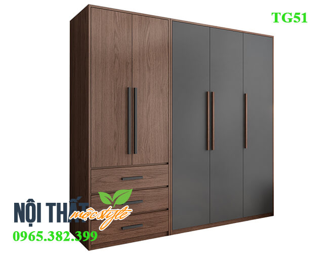 Tủ quần áo gia đình TG51 hiện đại Tủ quần áo gia đình TG51 với vẻ đẹp hiện đại